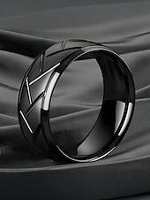 ieftine Bijuterii pentru bărbați-Inele bărbătești din oțel inoxidabil cu model geometric – o curea modernă și durabilă pentru ținute casual, formale și de nuntă