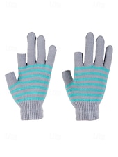 preiswerte Handschuhe für Damen-Unisex-Weihnachtsgeschenk-Touchscreen-Handschuhe, mehrfarbig, Polyestermaterial, Streifenmuster, warme Winterhandschuhe für Smartphones und Tablets, perfekt für die Weihnachtszeit