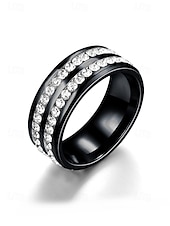 halpa Miesten korut-Miesten jouluinen titaaniterässormus punaisilla ja sinisillä kristallikivillä, useita värejä, täydellinen juhlamuotiin ja lahjaksi