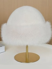 Damskie zimowe berety ze sztucznego futra, miękkie, puszyste i ciepłe czapki w stylu vintage, eleganckie, wielokolorowe czapki na świąteczne stylizacje i na zimną pogodę tanie Kapelusze damskie-Damskie zimowe berety ze sztucznego futra, miękkie, puszyste i ciepłe czapki w stylu vintage, eleganckie, wielokolorowe czapki na świąteczne stylizacje i na zimną pogodę