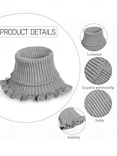 abordables Foulards pour femmes-Col côtelé en acrylique de Noël pour femme – confortable et élégant avec des bords volantés, disponible en plusieurs couleurs, parfait pour les vacances d'hiver et les occasions festives