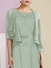economico impacchi della madre-scialli per ospiti di nozze avvolgere le donne impacchi per la madre puro elegante chiffon a mezza manica impacchi da sposa con balze per la festa primaverile&amp;amp; estate