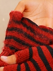 preiswerte Handschuhe für Damen-Unisex-Weihnachtsgeschenk-Touchscreen-Handschuhe, mehrfarbig, Polyestermaterial, Streifenmuster, warme Winterhandschuhe für Smartphones und Tablets, perfekt für die Weihnachtszeit