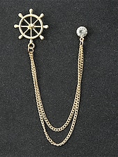 Недорогие Мужские галстуки и бабочки-Мужские рождественские булавки для воротника из сплава – элегантные дизайны в виде оленей с золотыми цепочками, идеально подходят для праздничных вечеринок, торжеств и зимних праздников