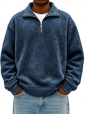 Herren Pullover Sweatshirt Reißverschluss-Polo Urlaub Straße Reißverschluss Langarm Mode Basic Einfarbig Einfach Mode Herbst Frühling & Herbst Ganzjahres Bequeme Passform Schwarz Rosa Armeegrün preiswerte Klassisches Poloshirt für Herren-Herren Pullover Sweatshirt Reißverschluss-Polo Urlaub Straße Reißverschluss Langarm Mode Basic Einfarbig Einfach Mode Herbst Frühling & Herbst Ganzjahres Bequeme Passform Schwarz Rosa Armeegrün
