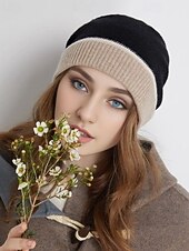 economico Fedora femminile-Per donna Cappello a cuffia Caldo cappello invernale Quotidiano Ferie Patchwork A maglia Semplice Casual Caldo Confortevole 1 Pezzo