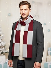 economico Cravatte e papillon da uomo-sciarpa scozzese natalizia da uomo, materiale in poliestere, vari colori, perfetta per la moda invernale e come regalo per le feste