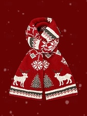 preiswerte Schals für Damen-Damen Schal Gestrickt Polyester Weihnachtsbaum Weihnachtsmuster Weihnachten Mode Freizeit