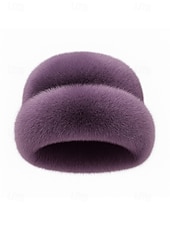 abordables Chapeaux pour femmes-Bonnet de Noël en fausse fourrure pour femme avec détails de fleurs en pierres précieuses, design en peluche douce en plusieurs couleurs pour les vacances d'hiver