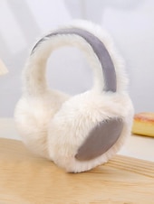 abordables Boucle d&amp;#39;oreille pour femme-Cache-oreilles de Noël en fausse fourrure pour femme, design pliable, bandeau multi-matières pour l'hiver, accessoire confortable et élégant pour le temps froid