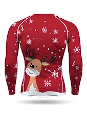 abordables Camisetas y Tops de Correr-Navidad Hombre Unisexo Camiseta Running Camisa atlética Camisa de gimnasia Camisa de fitness Camisa de entrenamiento Manga Larga Camiseta Graphic UPF 50 Resistente a los rayos UV Suave Reductor del