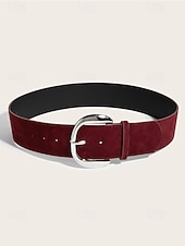 abordables Ceinture pour femme-Ceinture de Noël en similicuir pour femme, design large et élégant avec boucle en métal, disponible en plusieurs couleurs, parfaite pour les fêtes de fin d'année et les tenues d'hiver