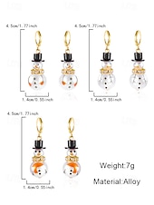 billiga Kvinnors örhänge-Julörhängen i legering för kvinnor med snögubbe- och snöflingedesign, perfekta för högtidsmode och festliga presenter