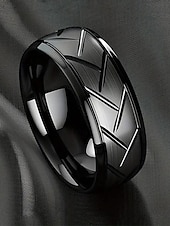 ieftine Bijuterii pentru bărbați-Inele bărbătești din oțel inoxidabil cu model geometric – o curea modernă și durabilă pentru ținute casual, formale și de nuntă