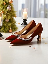 abordables Bombas Clásicas-Zapatos de tacón de punta puntiaguda con purpurina dorada y ribete de diamantes de imitación para mujer, elegantes zapatos de tacón medio para ocasiones formales y cócteles. &amp;eventos nocturnos