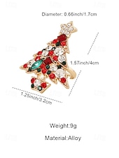 economico Anelli da donna-Anello da donna a forma di albero di Natale: materiali in lega e zirconia, design festivo con pietre rosse, verdi e trasparenti, perfetto per feste di Natale e regali