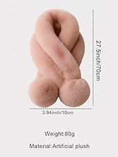 preiswerte Schals für Damen-Weihnachtsschal aus Kaninchenfellimitat für Damen mit Bommeln, weiches und kuscheliges Winteraccessoire für Feiertagspartys und als Geschenk