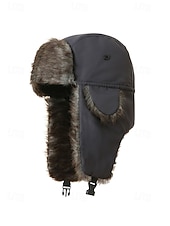 levne Dámské klobouky-Pánská vánoční čepice s kožešinovou podšívkou – nepromokavá, teplá a útulná, s detaily z umělé kožešiny, ideální na zimní dovolenou a outdoorové aktivity