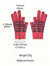 preiswerte Handschuhe für Damen-Unisex-Weihnachtsgeschenk-Touchscreen-Handschuhe, mehrfarbig, Polyestermaterial, Streifenmuster, warme Winterhandschuhe für Smartphones und Tablets, perfekt für die Weihnachtszeit