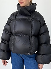 halpa Talvi Parka-Naisten Anorakki Mukava Hengittävä Tasku Napit Vapaa-aika Tavallinen Loma Katu Kausaliteetti Arki-asut Vetoketju Normaali Hupullinen Normaali Pitkähihainen Päällysvaatteet Musta Armeijan vihre