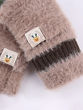 お買い得  レディース手袋-女性用クリスマスギフトの豪華な手袋、マルチカラー、ふわふわの柔らかい素材、トナカイの角のデザイン、毎日の通勤や休日のお祝いに最適