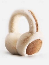 abordables Boucle d&amp;#39;oreille pour femme-Cache-oreilles de Noël en fausse fourrure pour femme, design pliable, bandeau multi-matières pour l'hiver, accessoire confortable et élégant pour le temps froid