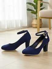 billiga 50-tals retro-Gula dampumps i mocka med blockklack, ankelrem och pärlberlock - eleganta vintage-retro klänningsskor från 1950-talet för bröllop och cocktailpartyn &amp;aftonkläder