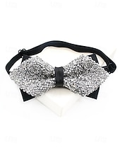 abordables Cravates et nœuds papillon pour hommes-Nœud papillon de Noël pour homme – matière à paillettes en polyester scintillantes, festif et élégant, parfait pour les fêtes de fin d'année, les célébrations hivernales et les événements du réveillon du Nouvel An