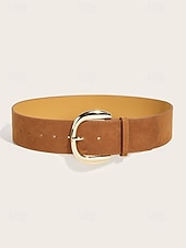 abordables Ceinture pour femme-Ceinture de Noël en similicuir pour femme, design large et élégant avec boucle en métal, disponible en plusieurs couleurs, parfaite pour les fêtes de fin d'année et les tenues d'hiver