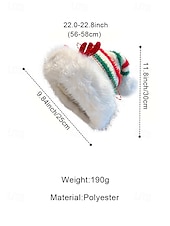 voordelige Dameshoeden-Kerstmuts met strepen voor dames met rendiergewei – polyester materiaal, feestelijk ontwerp voor feestdagen en winterkleding