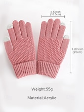 economico Guanti da donna-Guanti invernali termici da donna con touchscreen, guanti caldi in maglia foderati in pile per Natale, abbigliamento da esterno per il freddo e regali per le feste