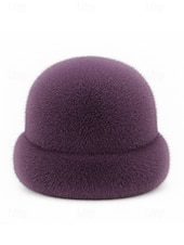 abordables Chapeaux pour femmes-Bonnet de Noël en fausse fourrure pour femme avec détails de fleurs en pierres précieuses, design en peluche douce en plusieurs couleurs pour les vacances d'hiver
