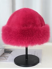 Damskie zimowe berety ze sztucznego futra, miękkie, puszyste i ciepłe czapki w stylu vintage, eleganckie, wielokolorowe czapki na świąteczne stylizacje i na zimną pogodę tanie Kapelusze damskie-Damskie zimowe berety ze sztucznego futra, miękkie, puszyste i ciepłe czapki w stylu vintage, eleganckie, wielokolorowe czapki na świąteczne stylizacje i na zimną pogodę