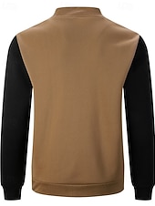 Недорогие Повседневные куртки-Муж. Легкая куртка Повседневная куртка Повседневные на открытом воздухе Карман Весна Осень Контрастных цветов Уличный стиль Стиль Воротник-стойка Обычная