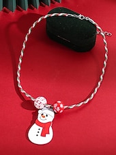 olcso Karácsonyi kiegészítők-Női karácsonyi ajándék nyaklánc, ötvözet és akril anyagból, színes gyöngyök ünnepi medálokkal, tökéletes ünnepi kiegészítő partikra és összejövetelekre