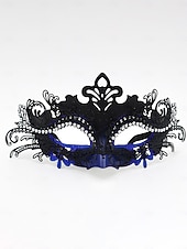 preiswerte Maskerade-Zubehör-Grüne Maskenmaske für Damen mit schwarzer Spitze und Strass-Details für Weihnachtsfeier, Ball &amp;Karneval
