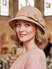 voordelige Dameshoeden-Polyester clochehoed voor dames met strik, elegant en stijlvol, verkrijgbaar in meerdere kleuren, perfect voor casual en formele gelegenheden