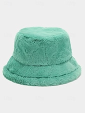 economico Cappelli da donna-Cappello da pescatore natalizio da donna in pelliccia sintetica, morbido e accogliente, disponibile in più colori: regalo perfetto per le feste