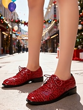 economico Scarpe oxford da donna-scarpe oxford da donna con motivo coccodrillo verde – classiche scarpe eleganti con lacci per occasioni formali, di lavoro e di festa