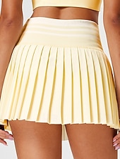  Per donna Tinta unita Gonna casual Gonne da tennis Pantaloncini da tennis Gonne a pieghe Asciugatura Rapida Elastico Traspirante Tennis Corsa Atletico Pantaloni Bianco Giallo Rosa Abbigliamento da