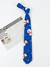 preiswerte Krawatten &amp;amp; Fliegen für Herren-Weihnachtskrawatte für Herren aus Polyester mit Weihnachtsmann-, Schneemann- und weihnachtlichen Motiven – festliche, verstellbare Fliege für Weihnachtsfeiern und festliche Anlässe