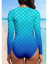 cheap One Pieces Rash Guards-Women's Rash Guard Floral UPF50+ Quick Dry Lightweight Long Sleeve Bodysuit Swim Shirt Surfing Canoeing Beach Summer
