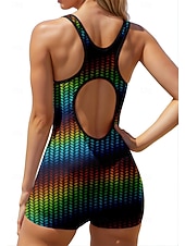 levne Rash guardy One Piece-Dámské Ochrana proti vyrážce Jednodílný surfařský oblek Plavky Abstraktní Zapni s vestavěnou podprsenkou Vyjímatelné vycpávky UV ochrana proti slunci UPF50+ Ultra lehký (UL) Bez rukávů Plavky Bodýčko