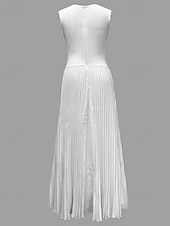 abordables Robe Simple-Femmes Robe Longue Maxi Robe Robe de Bal Robe de Soirée Robe fourreau Élégant Mode Moderne Soirée Occasion Spéciale Coupe régulière Uni Sans manches Col en V Blanche Printemps Automne Hiver