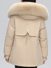 economico Capispalla da donna-Per donna Giacca imbottita Giacca in Pile Cappotto in Pelliccia Sintetica Caldo Confortevole Cerniera Bottoni Collo in Pelliccia Casual Semplice Vacanza Streetwear Abbigliamento quotidiano Uscire