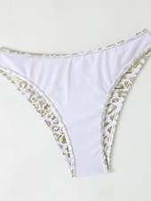 tanie Zestawy bikini-Kostium kąpielowy bikini damski 2-częściowy z leopardem seksowny slim bez pleców wakacyjny strój plażowy dekolt halter bez rękawów