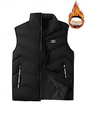 economico Gilet Puffer da Uomo-Per uomo Gilet imbottito Gilet Vacanza Quotidiano Data Moda Casual Autunno Inverno Tasca Poliestere Caldo Confortevole Tinta unica Cerniera Collo alla coreana Vestibilità regolare Blu Nero Giallo