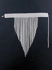 levne Dámský náhrdelník-Dámský zlatý náhrdelník s kamínky a třásněmi - luxusní šperk na koktejlové večírky, večerní akce a formální příležitosti