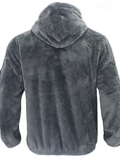 baratos Jaquetas Casuais-Homens Casaco de inverno Casaco de pelúcia Jaqueta casual Ao ar livre Casual Térmico / Quente Bolsos Zip Completo Outono Inverno Tecido Roupa de rua Diário Com Capuz Padrão Preto Azul Marinha cáqui