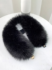 levne Dámské šátky-Dámský vánoční šátek s umělou kožešinou, měkký a útulný, dostupný v červené, bílé a několika dalších barvách – perfektní vánoční dárek